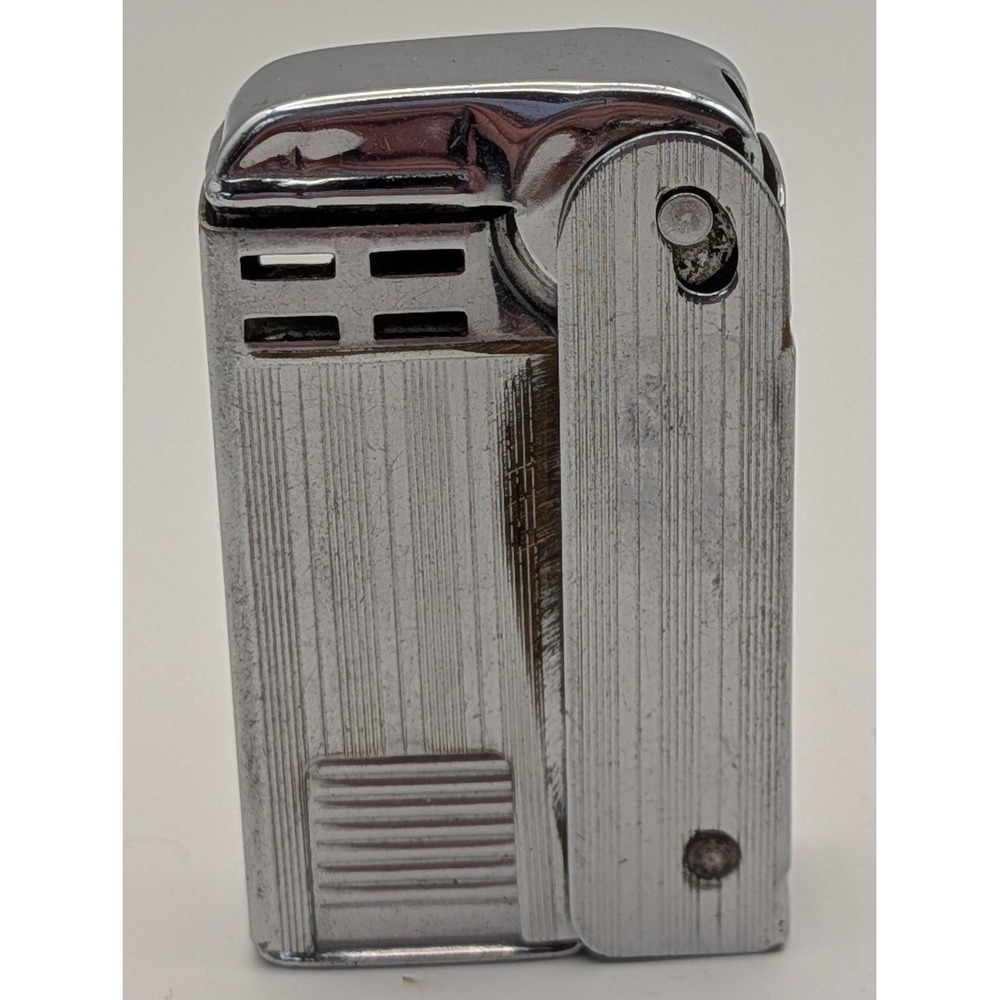 Unbranded Pocket Lighter Unisex OS Silver Good Vintage Art Deco Pinstripe Metal